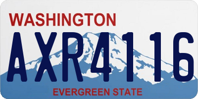 WA license plate AXR4116
