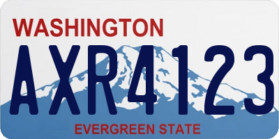 WA license plate AXR4123