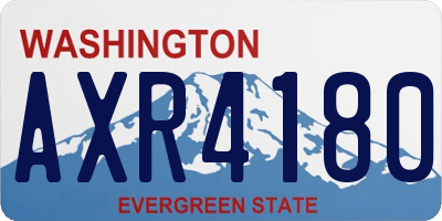 WA license plate AXR4180