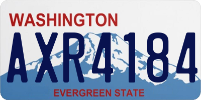 WA license plate AXR4184