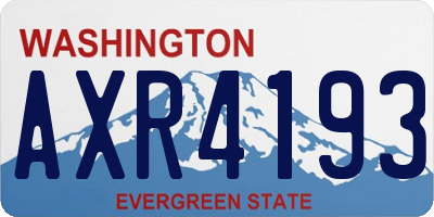 WA license plate AXR4193