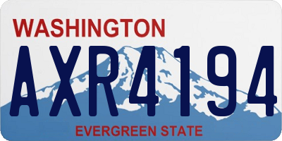 WA license plate AXR4194