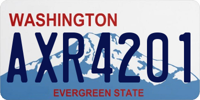 WA license plate AXR4201