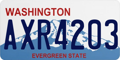 WA license plate AXR4203