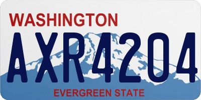 WA license plate AXR4204