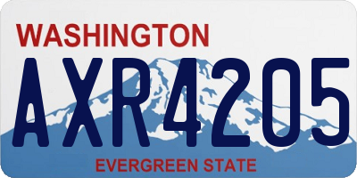 WA license plate AXR4205