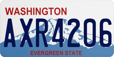 WA license plate AXR4206