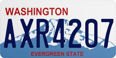 WA license plate AXR4207