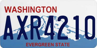 WA license plate AXR4210