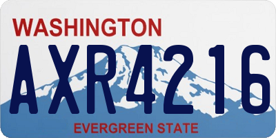 WA license plate AXR4216