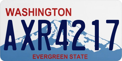 WA license plate AXR4217