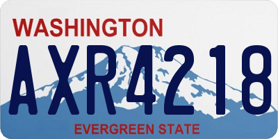 WA license plate AXR4218