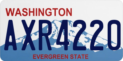 WA license plate AXR4220