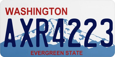 WA license plate AXR4223