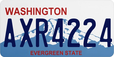 WA license plate AXR4224