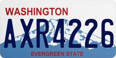 WA license plate AXR4226