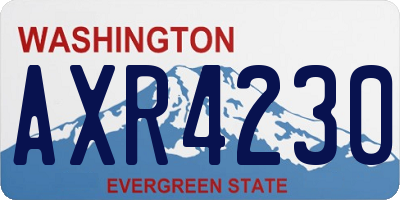 WA license plate AXR4230
