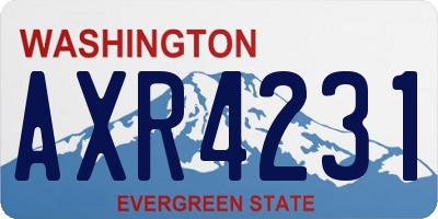 WA license plate AXR4231