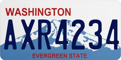 WA license plate AXR4234