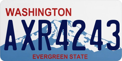 WA license plate AXR4243