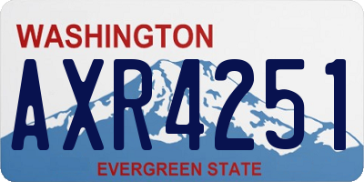 WA license plate AXR4251