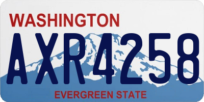 WA license plate AXR4258