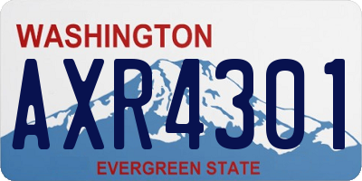 WA license plate AXR4301