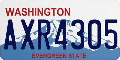 WA license plate AXR4305