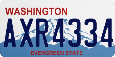 WA license plate AXR4334