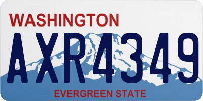 WA license plate AXR4349