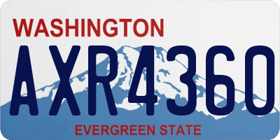 WA license plate AXR4360
