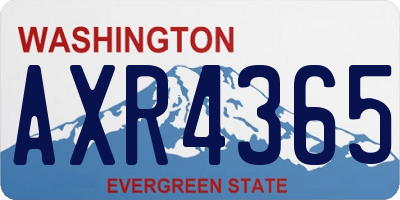 WA license plate AXR4365