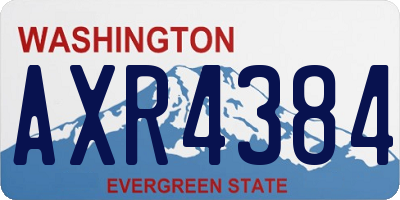 WA license plate AXR4384