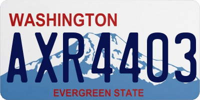 WA license plate AXR4403