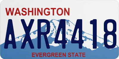WA license plate AXR4418