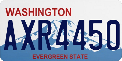 WA license plate AXR4450