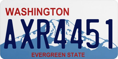 WA license plate AXR4451