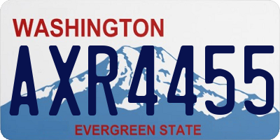 WA license plate AXR4455