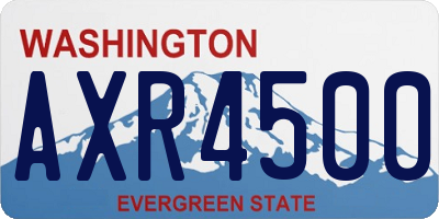 WA license plate AXR4500