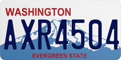 WA license plate AXR4504