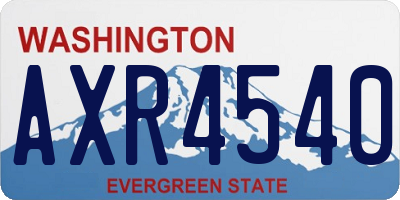 WA license plate AXR4540