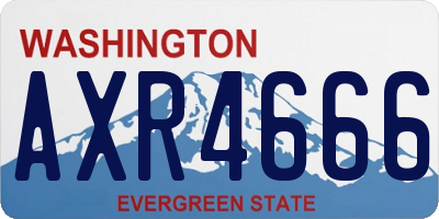 WA license plate AXR4666
