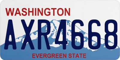 WA license plate AXR4668
