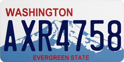 WA license plate AXR4758