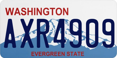 WA license plate AXR4909