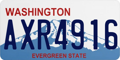 WA license plate AXR4916