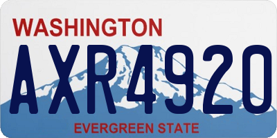 WA license plate AXR4920