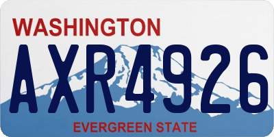 WA license plate AXR4926