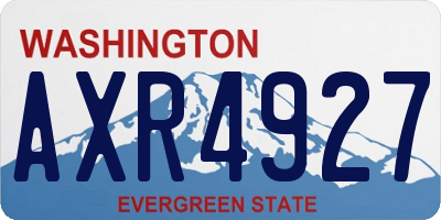 WA license plate AXR4927
