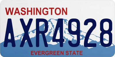 WA license plate AXR4928